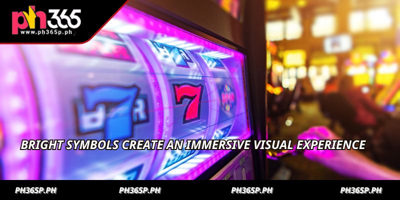 Bright symbols create an immersive visual experience